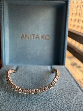 Anita Ko 18k White Gold Diamond Hepburn Tennis Bracelet 2.25cts diamonds